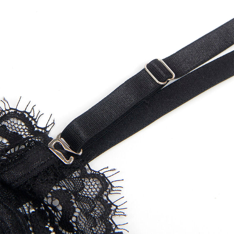 Subblime - 955496 Body De Encaje Con Lazos Y Ligas Negro S/M