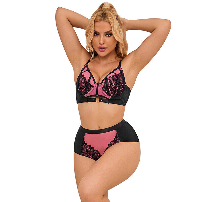 Subblime - 955571 Conjunto Sujetador Con Cremallera De Malla De Charol Rosa S/M