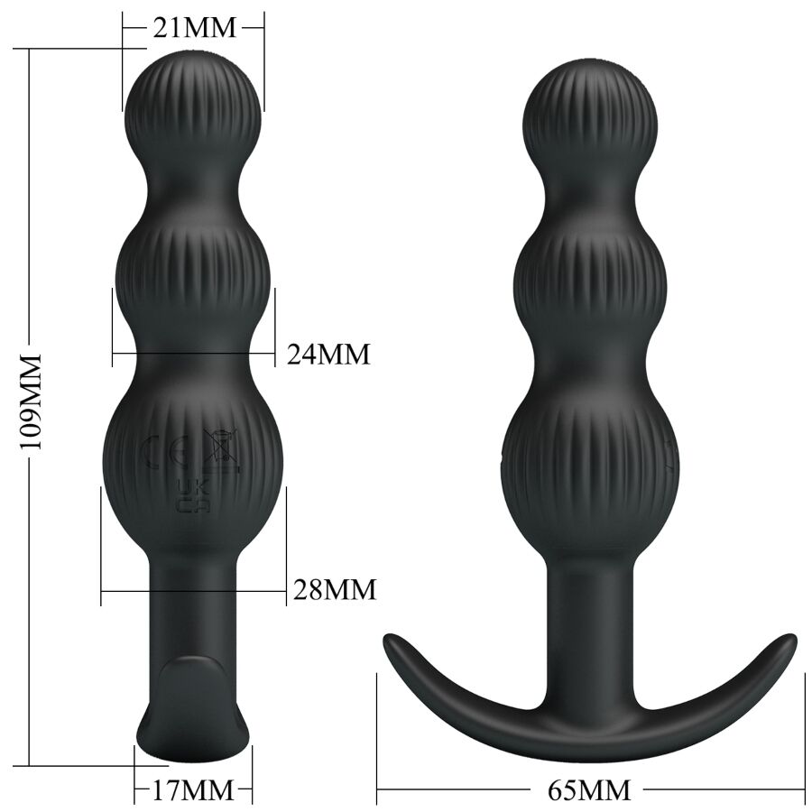 Pretty Love - Sidney Vibrador Anal 10 Vibraciones Negro