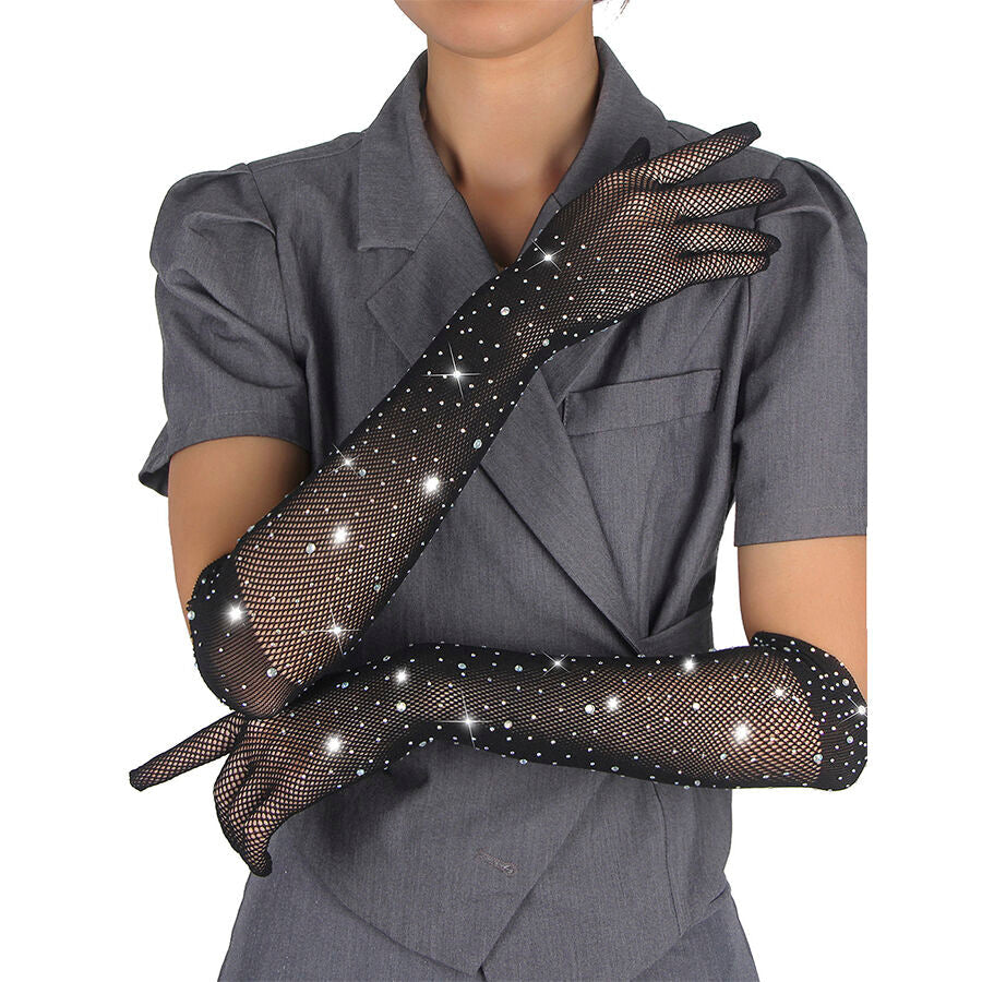 Subblime - 957469 Guantes Transparentes Con Brillo Negro S/M