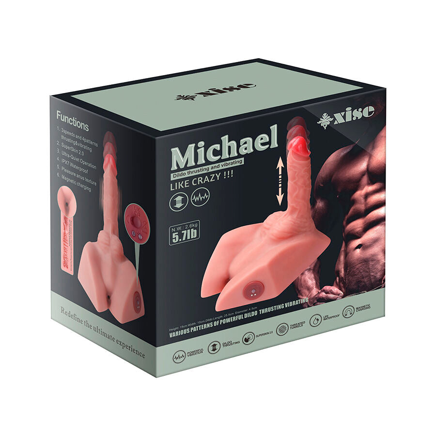 Xise - Michael Masturbador Dildo Y Ano Realístico Con Thrusting 15 Cm