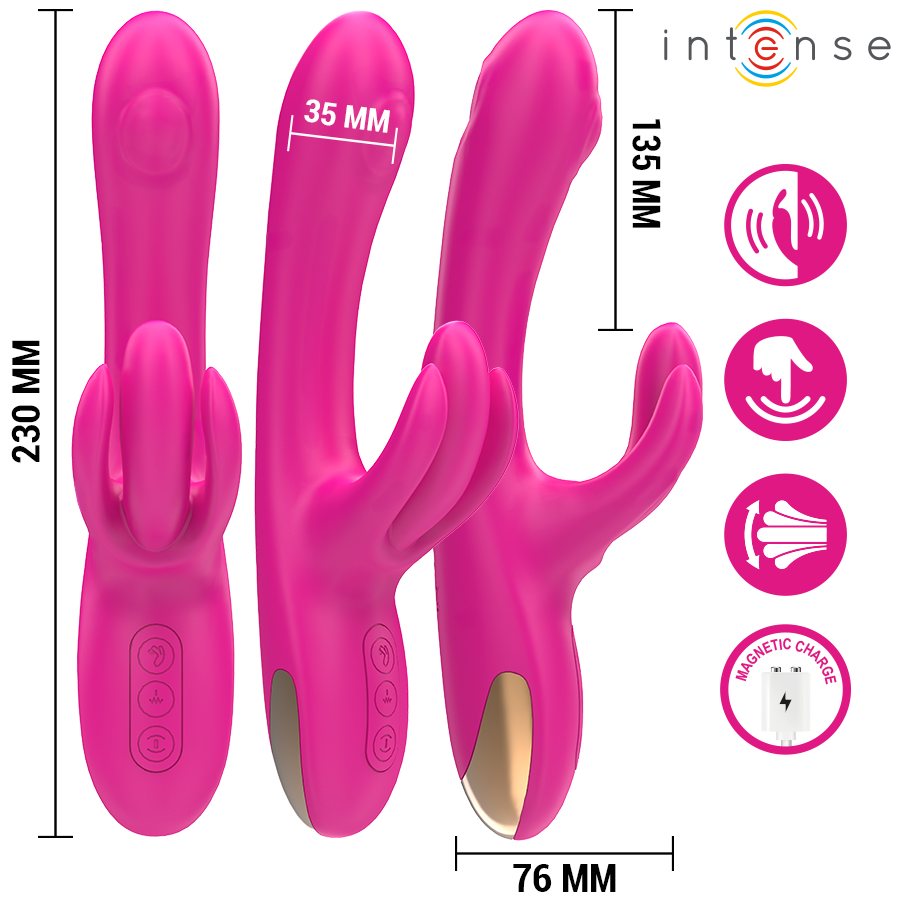 Intense - Britney Vibrador Multifunción Rabbit 23 Cm Rosa