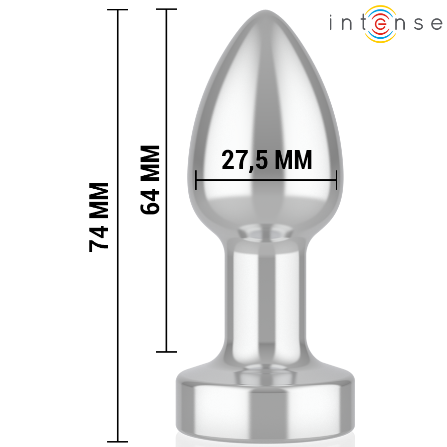Intense - Plug Anal 10 Vibraciones Metal Con Control Remoto S