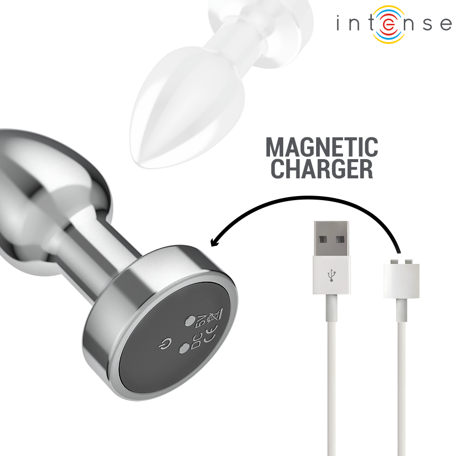 Intense - Plug Anal 10 Vibraciones Metal Con Control Remoto S