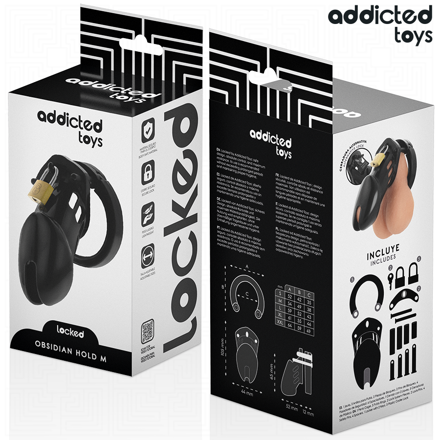 Addicted Toys Locked - Obsidian Hold Jaula Para Pene Talla M