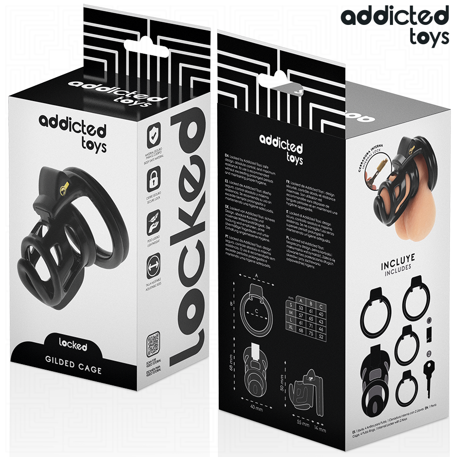 Addicted Toys Locked - Gilden Cage Jaula Para Pene De Silicona 8,5 Cm