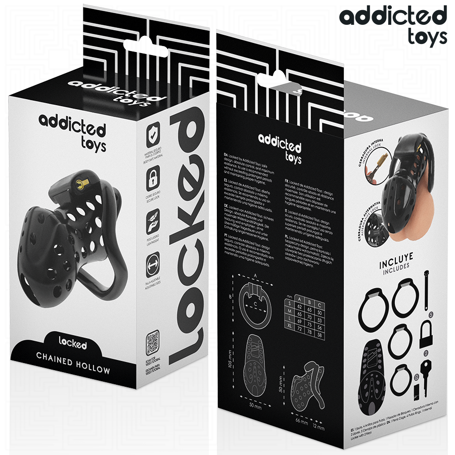Addicted Toys Locked - Chained Hollow Jaula Para Pene 10,5 Cm
