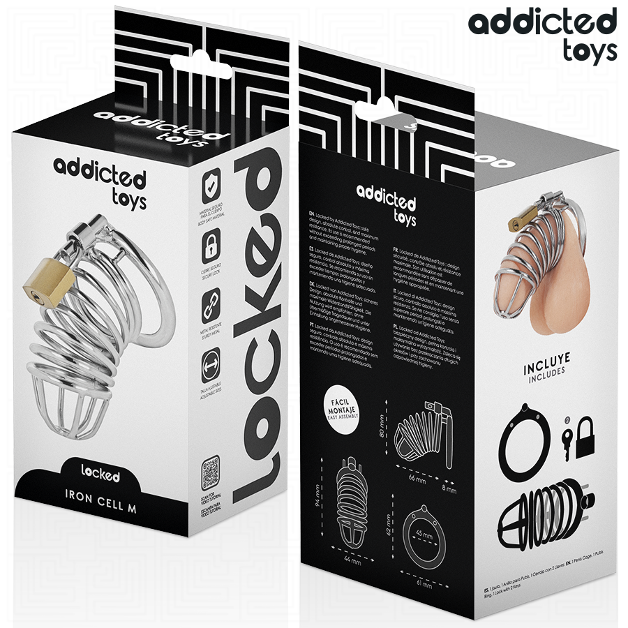 Addicted Toys Locked - Iron Cell Jaula Para Pene De Metal Talla M