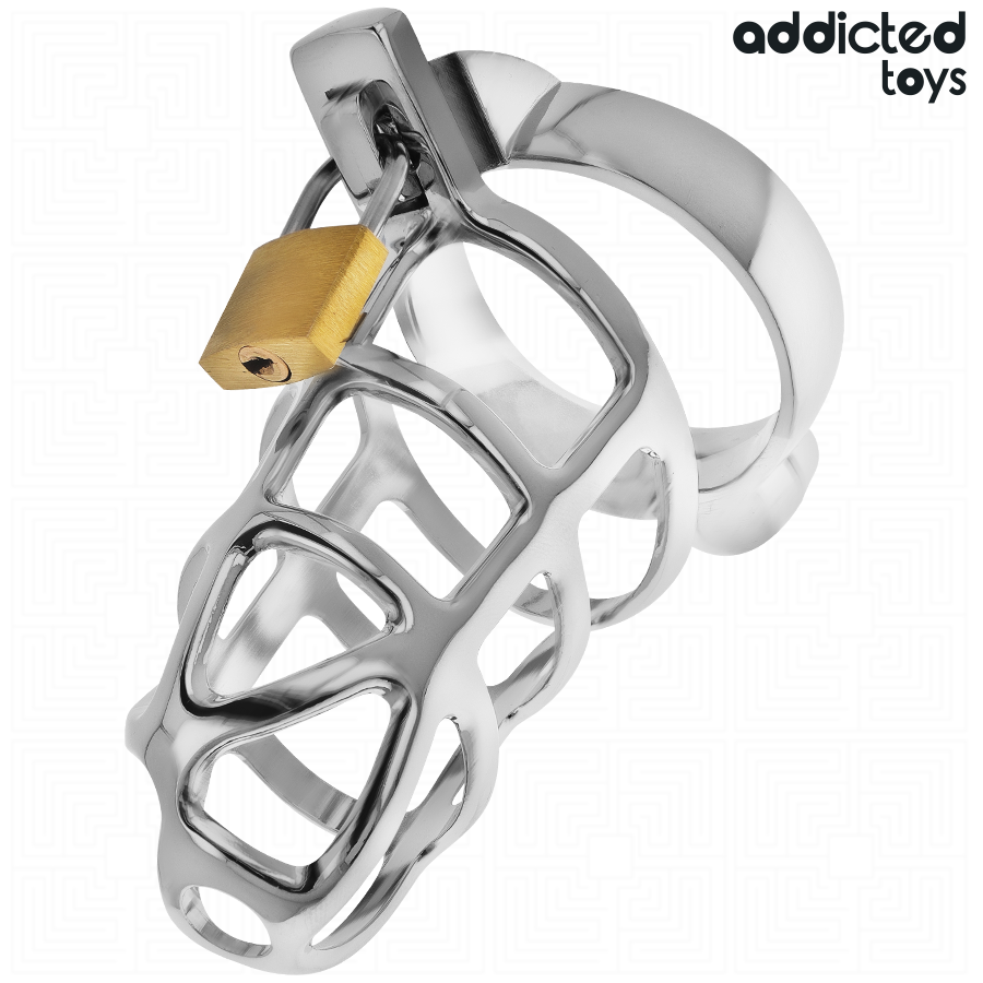 Addicted Toys Locked - Silver Lock Jaula Para Pene De Metal Talla M