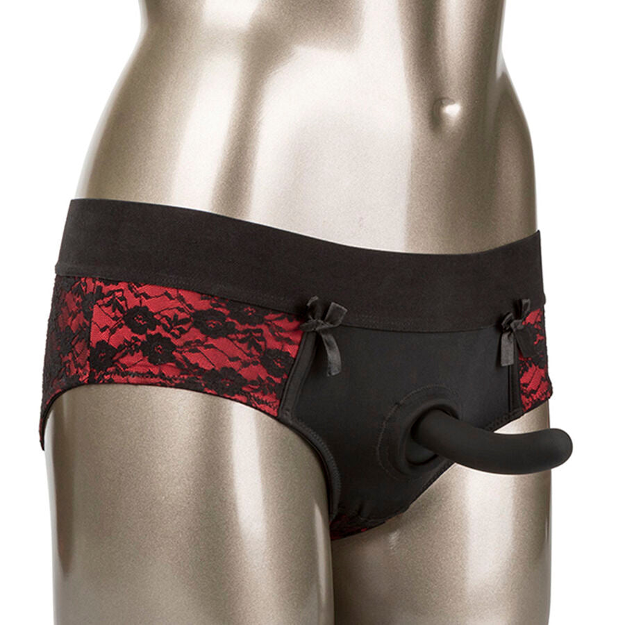 Calexotics - Scandal Set De Braguitas Sin Entrepiernas Con Dildo Talla L/Xl