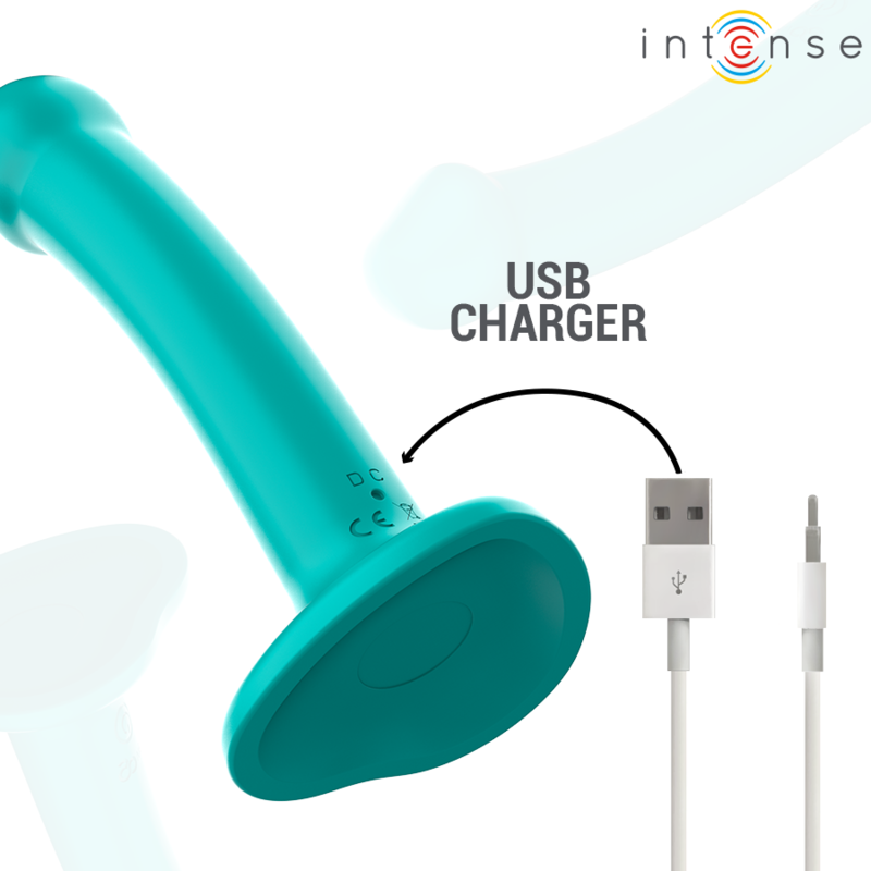 Intense - Katie Vibrador Con Ventosa 10 Vibraciones Azul Oscuro Control Remoto