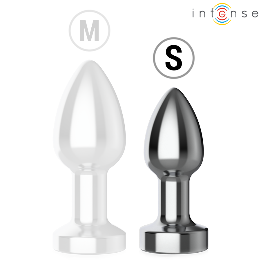 Intense - Plug Anal De Metal Vibrador Con Luces Led Y Control Remoto - Talla S