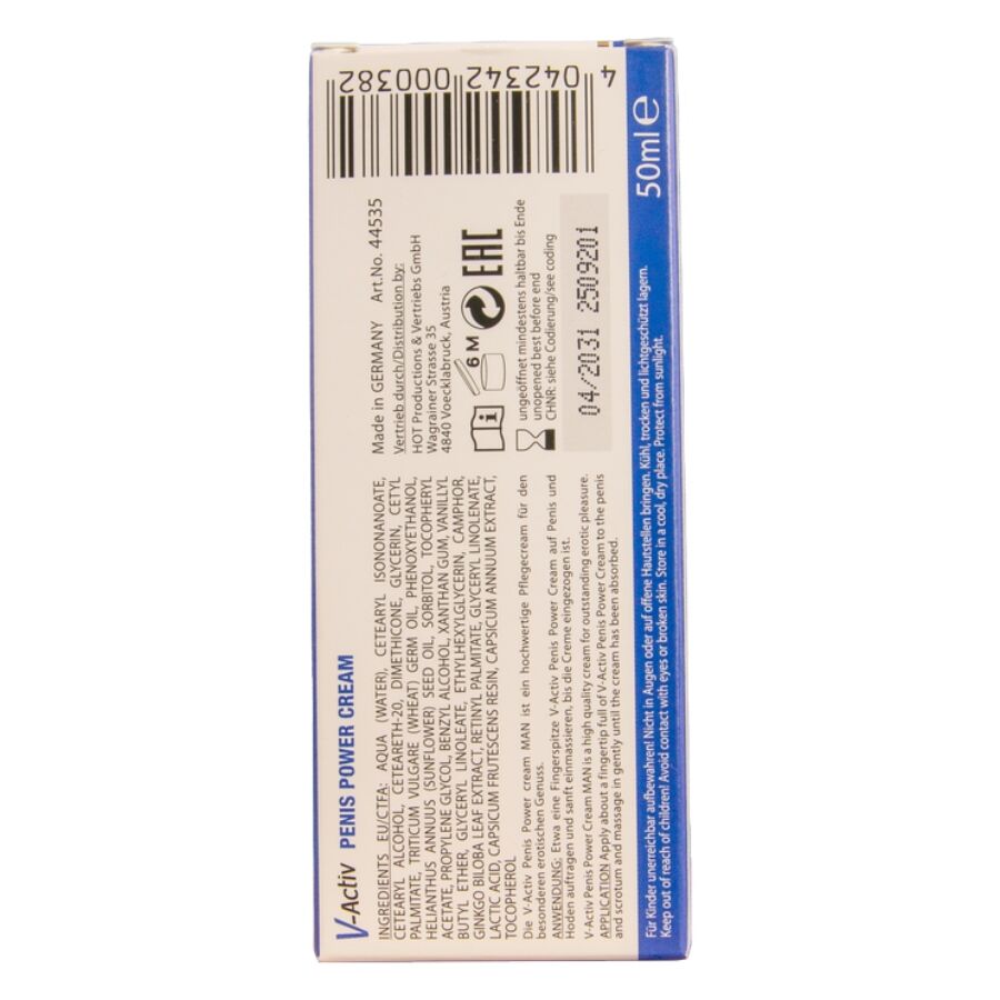 Hot - V-activ Penis Power Crema Para Hombre 50 Ml