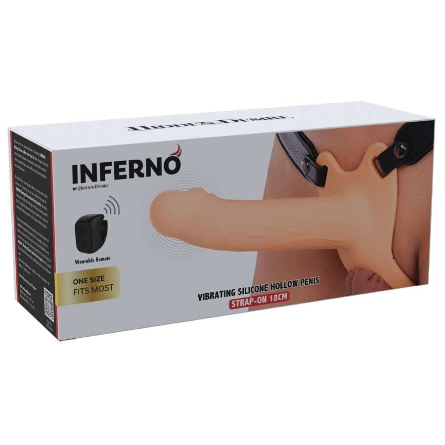Hidden Desire - Inferno Strap-On Funda Para Pene Con Vibración 18 Cm
