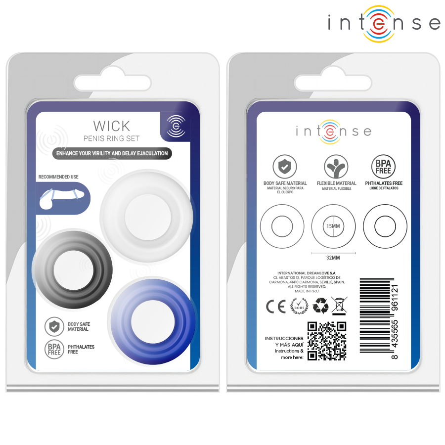 Intense - Wick Set De 3 Anillos Varios Colores
