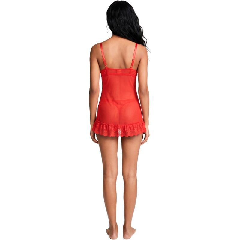 Livco Corsetti Fashion - Nuit Set Camiseta + Panty Rojo 2028 S/M