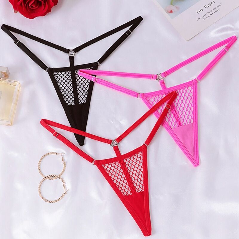 Chilirose - Cr 4856 Micro Tanga Rejilla Rosa Neón L/xl