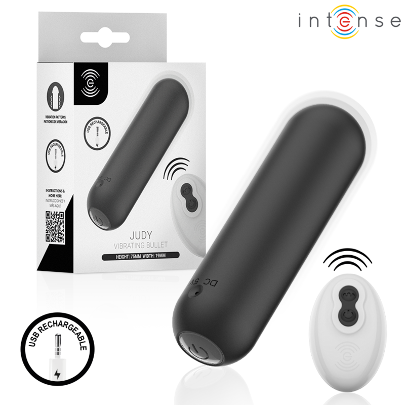 Intense - Judy Bala Vibradora Recargable Con Control Remoto Negro