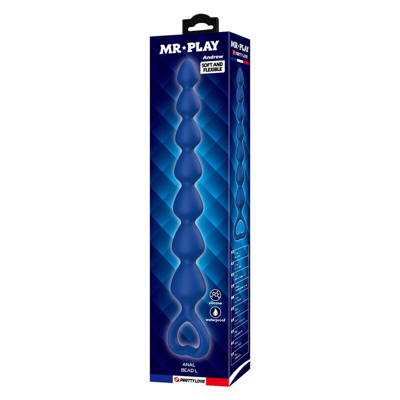 Mr Play - Bolas Anales Y Plug Anal Silicona Azul 26,7 Cm