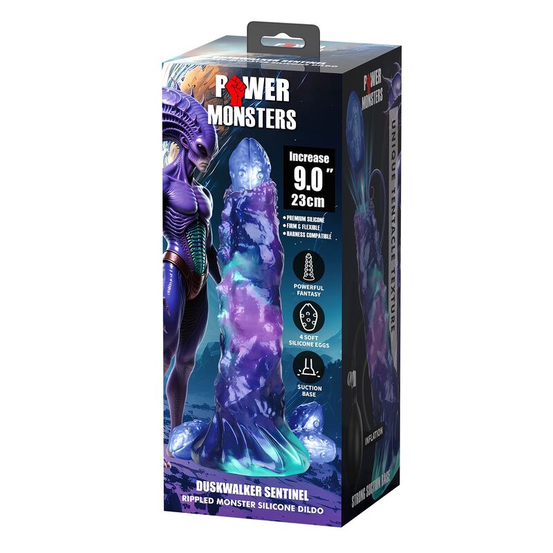 Power Monsters - Duskwalker Sentinel Dildo Hinchable Fantasía Tricolor 23 Cm Ø 5 Cm