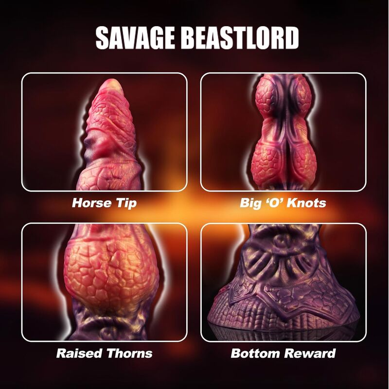 Power Monsters - Savage Beastlord Dildo Fantasía Tricolor 24 Cm Ø 5 Cm