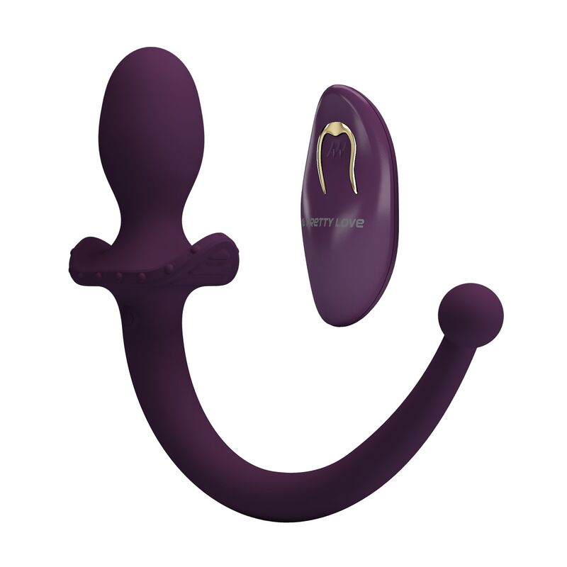 Pretty Love - Lioea Plug Anal Con Cola Vibrador 12 Funciones Color Morado Control Remoto