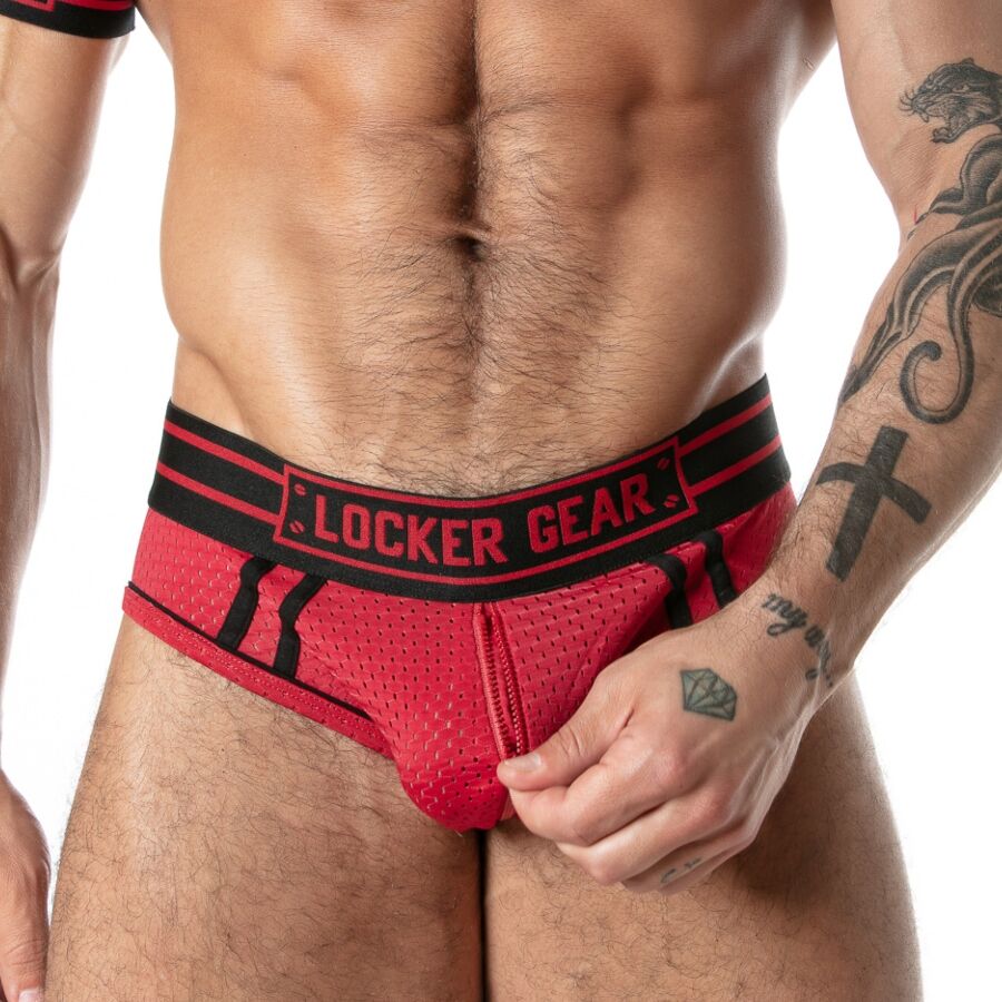 Locker Gear - Sport Mesh Jock Brief Rojo L