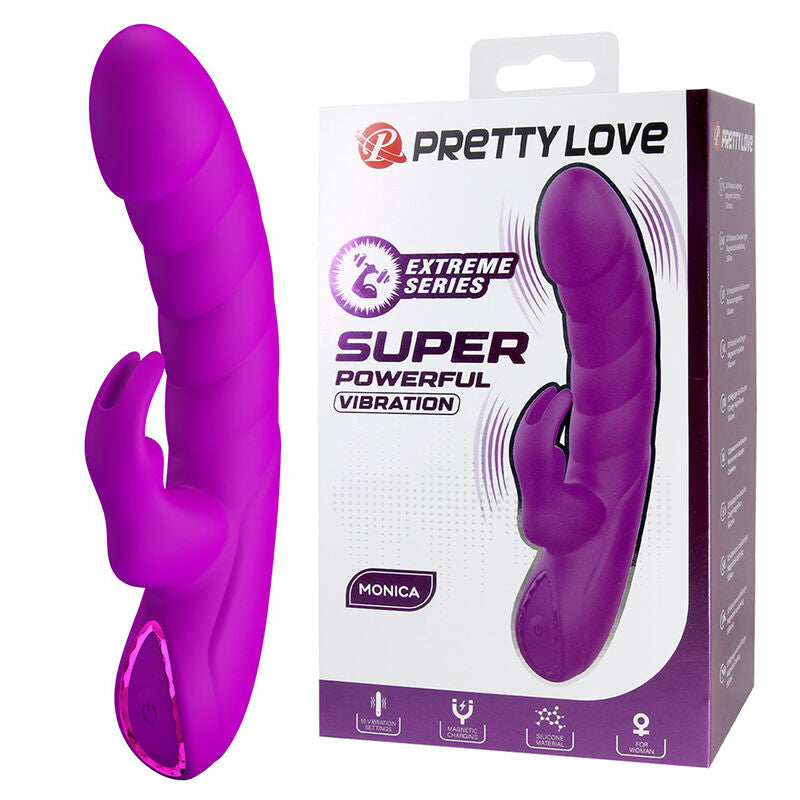 Pretty Love - Monica Vibrador Doble Estimulación Para Punto G Y Clítoris Recargable Morado