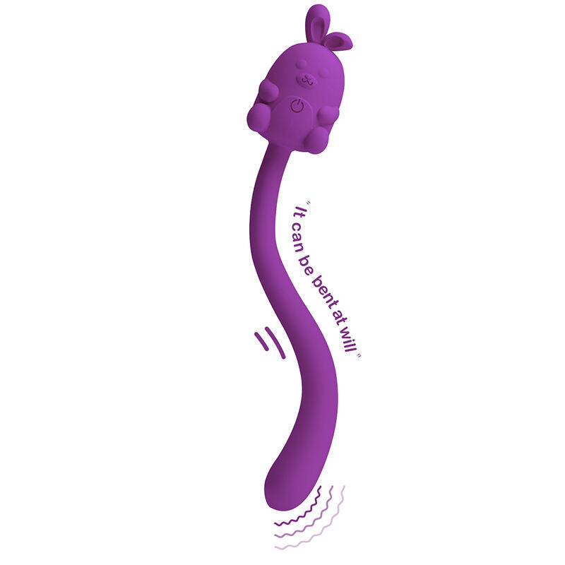 Pretty Love - Vibrador Flexible Cute Bunny Flirting Stick Recargable Usb Morado