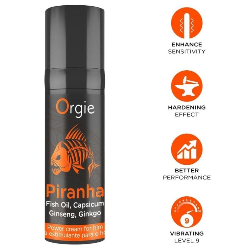 Orgie - Piranha Crema Potenciadora Para Hombre 15 Ml