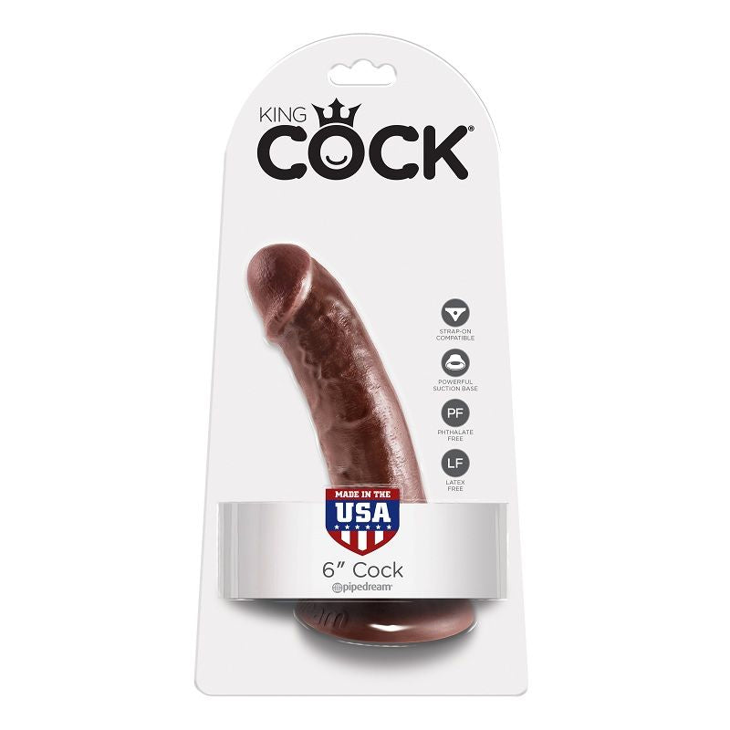 King Cock 6" Pene Marrón 15.2 Cm