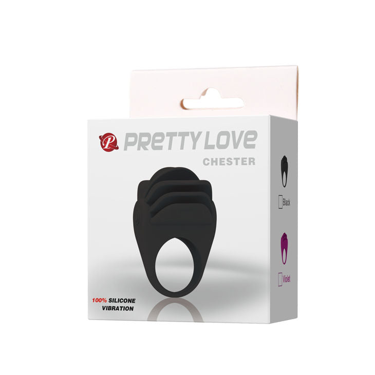 Pretty Love Chester Anillo Vibrador Negro