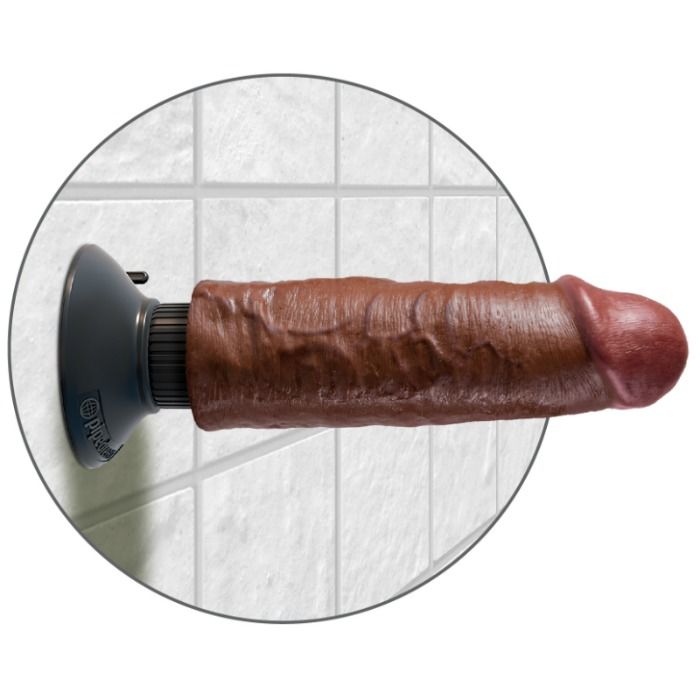 King Cock - Dildo Vibrador Marrón 15.24 Cm