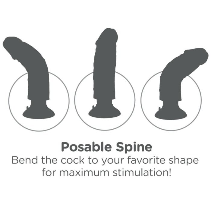 King Cock - Dildo Vibrador Marrón 15.24 Cm
