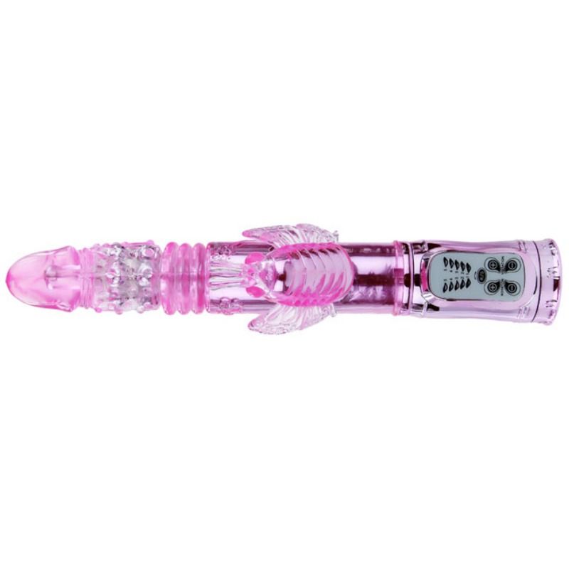 Baile - Vibrador Recargable Con Rotacion Y Estimulador Throbbing Butterf