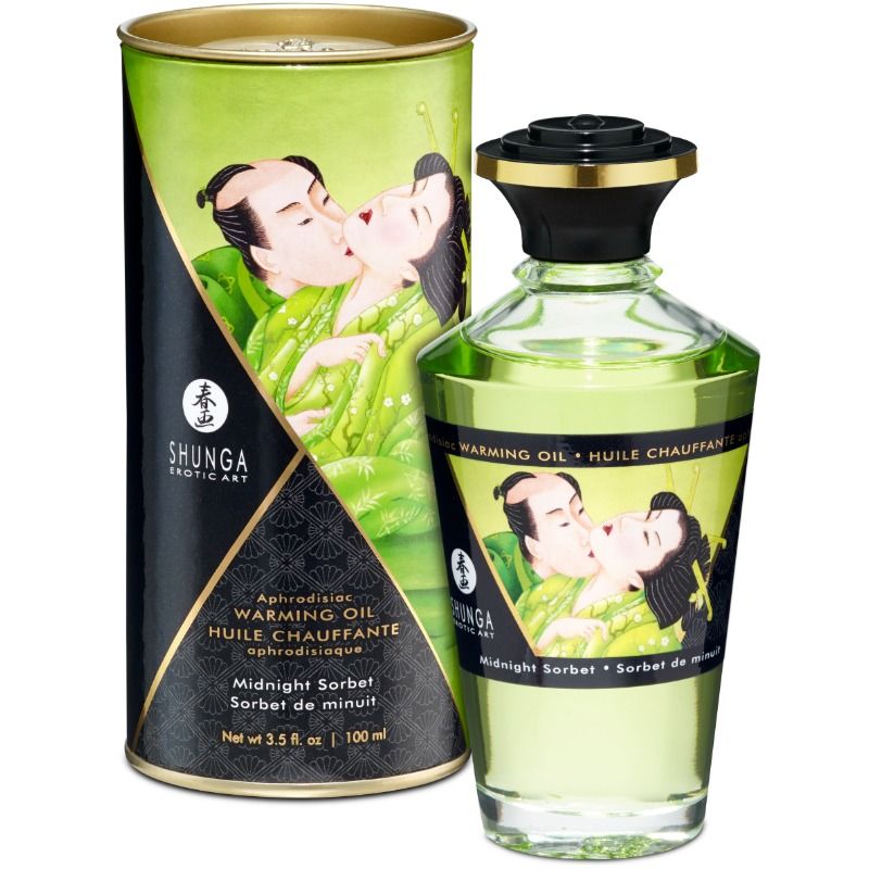 Shunga Aceite De Masaje Efecto Calor Aroma Sorbete De Medianoche