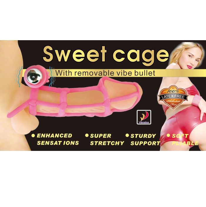 Baile - Sweet 10 Ritmos Funda Y Anillo Silicona Para El Pene Rosa