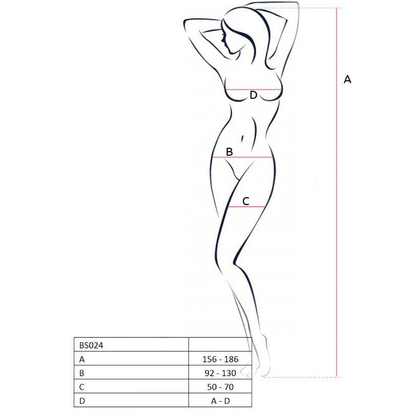 Passion - Woman Bs024 Bodystocking Negro Talla Unica
