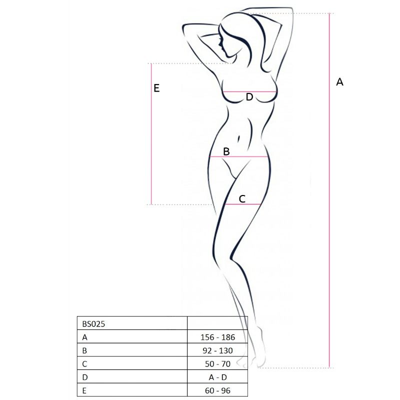 Passion - Woman Bs025 Bodystocking Estilo Vestido Negro Talla Unica