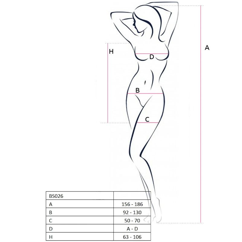Passion Woman Bs026 Bodystocking Estilo Vestido Negro Talla Unica