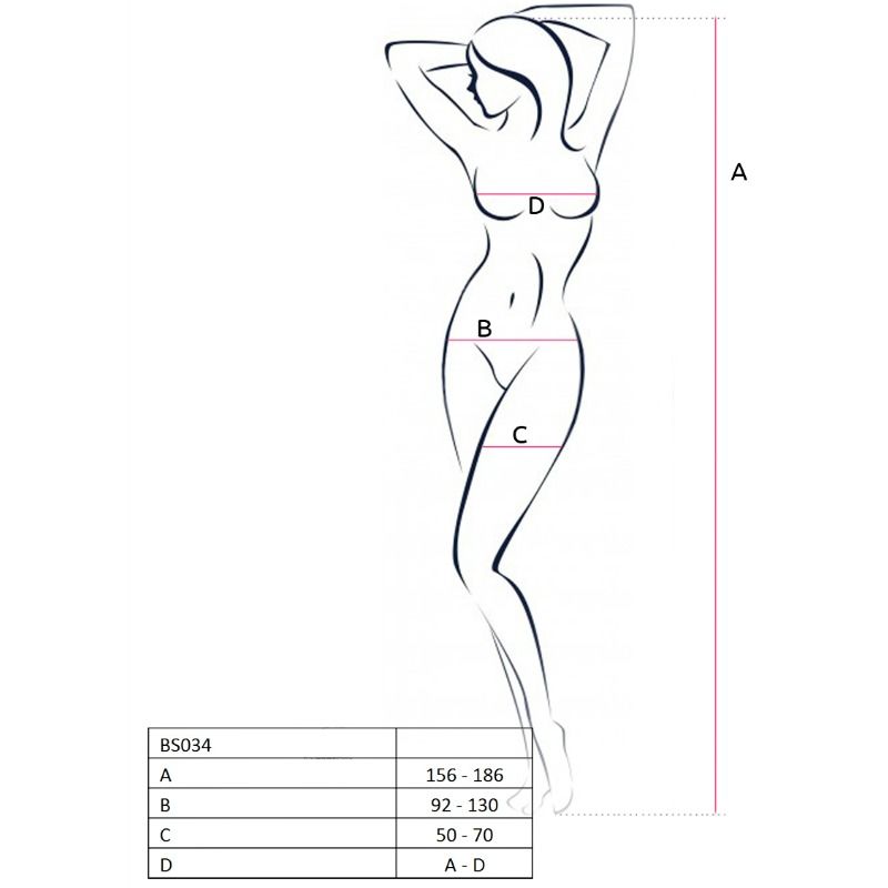 Passion - Woman Bs034 Bodystocking Blanco Talla Unica