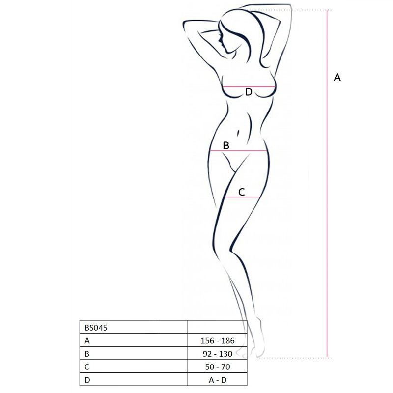 Passion - Woman Bs045 Bodystocking Negro Talla Única