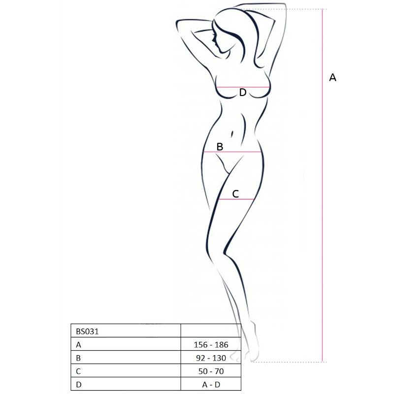 Passion - Woman Bs031 Bodystocking Blanco Talla Unica