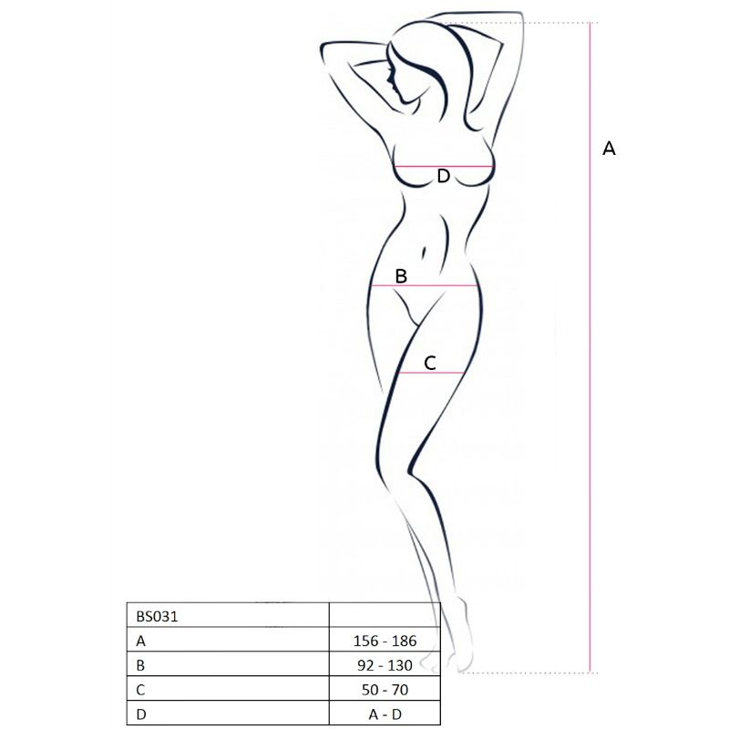 Passion  Woman Bs031 Bodystocking Negro Talla Unica