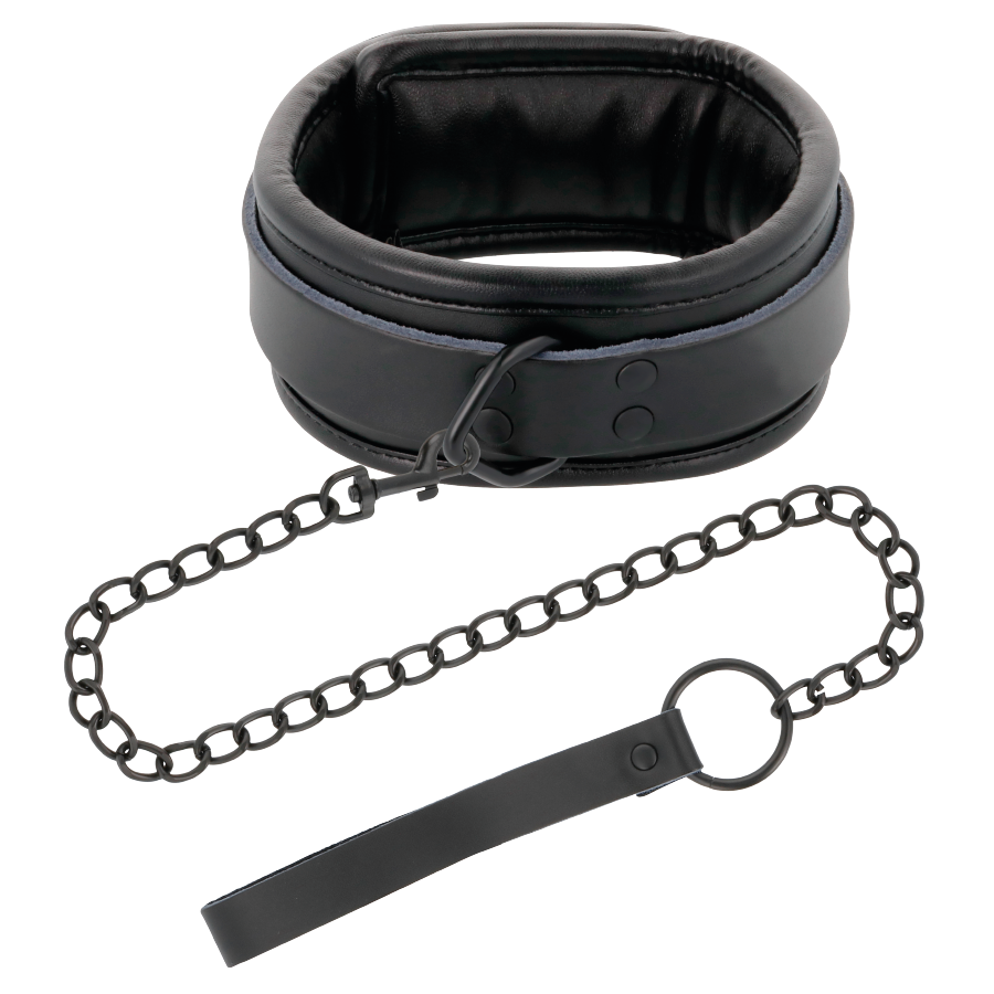 Darkness - Esposas Y Collar De Cuero Negro