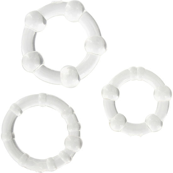 Seven Creations - Juego Tres Anillos Pene Transparente
