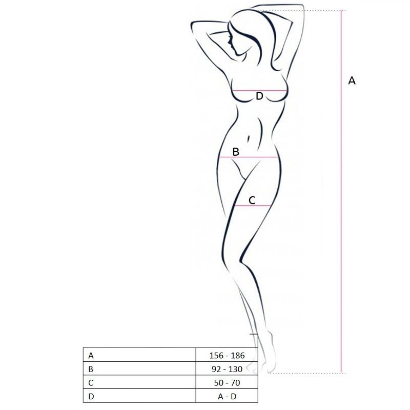 Passion - Woman Bs055 Bodystocking Rojo Talla Unica