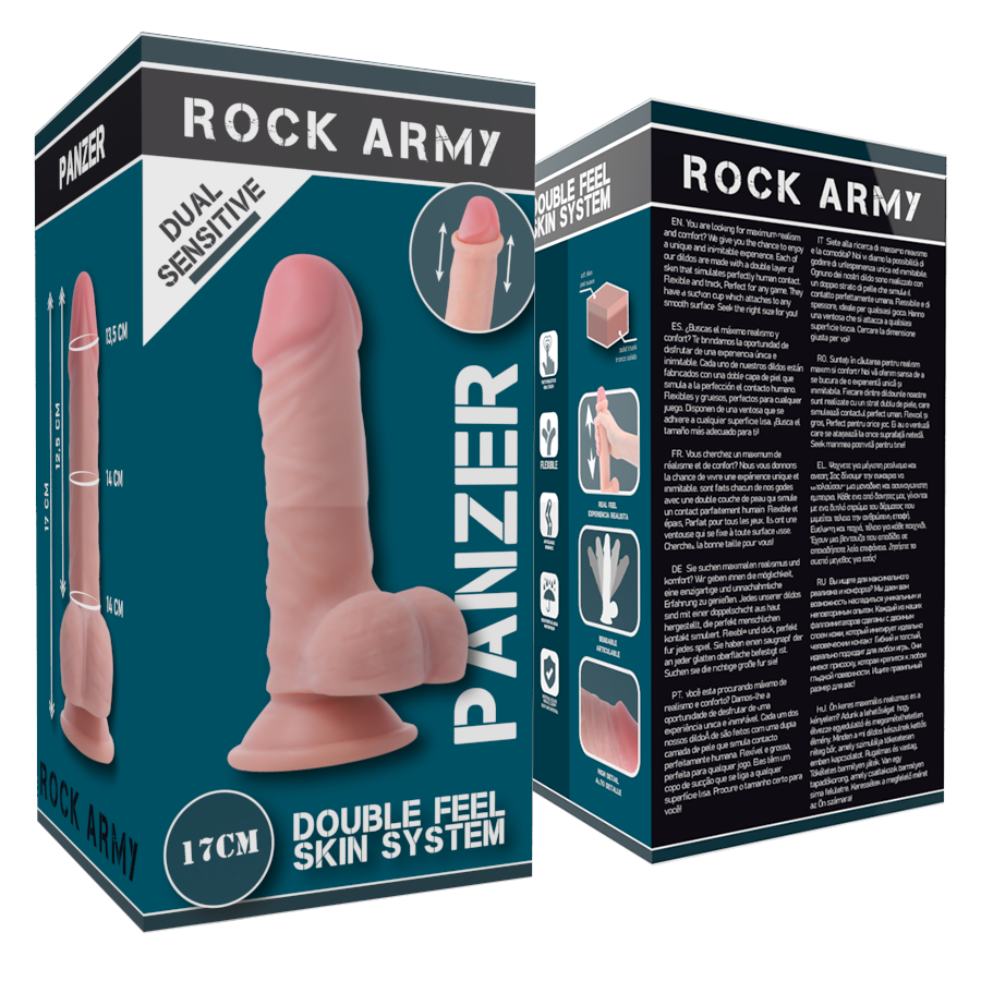 Rockarmy - Dual Density Panzer Dildo Realista 17 Cm -O- 4.46 Cm