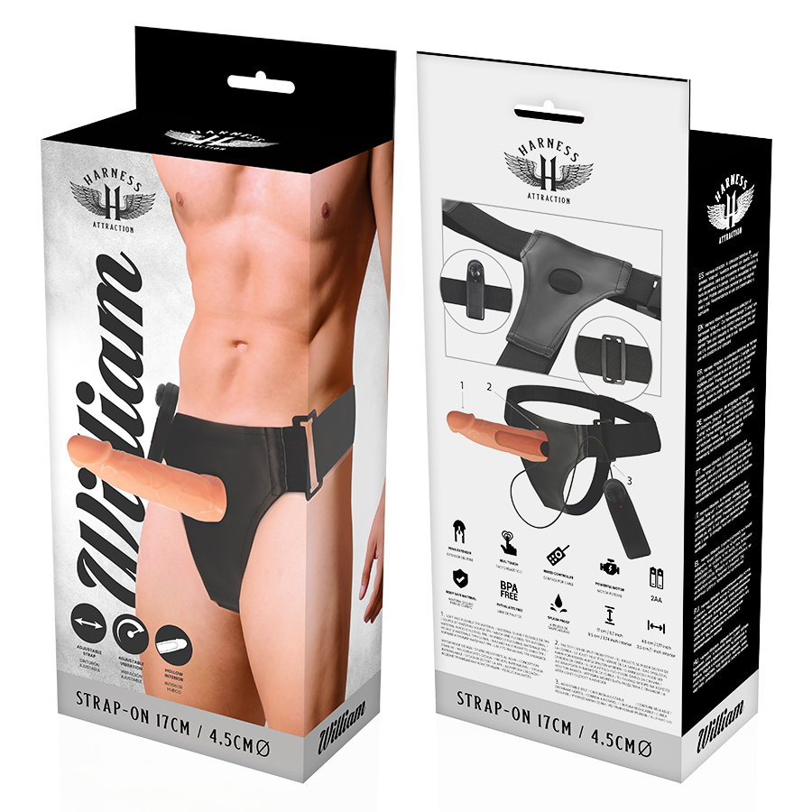 Harness Attraction - Rnes Hueco Willian Con Vibrador 17 Cm -O- 4.5 Cm