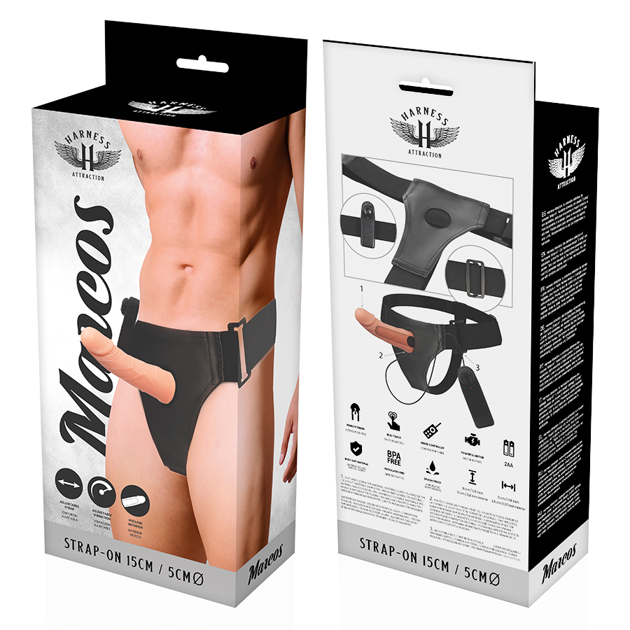 Harness Attraction - Rnes Hueco Marcos Con Vibrador 15 Cm -O- 5 Cm